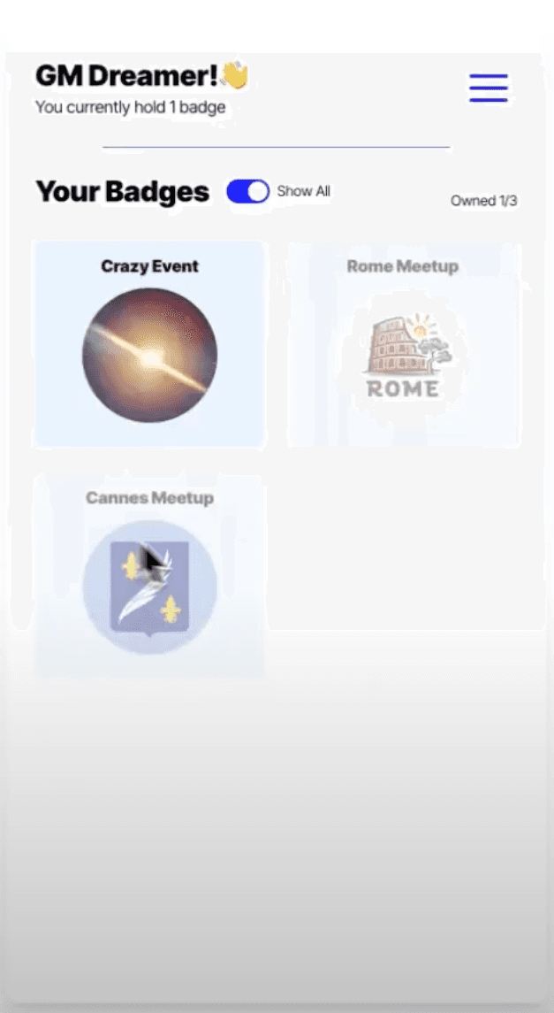 1. View your badges